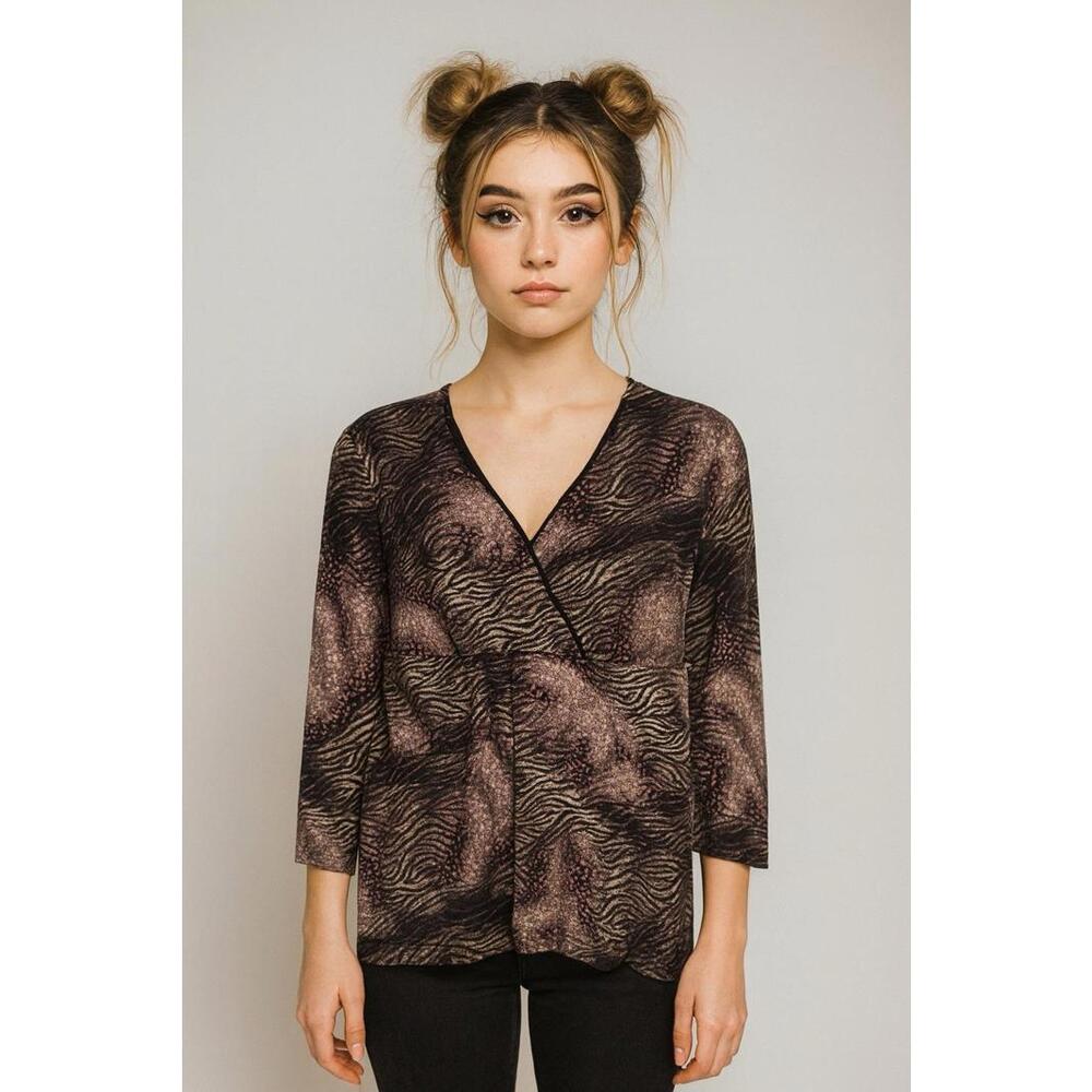 Vintage 90s y2k top blouse medium M babydoll grunge artsy boho bohemian